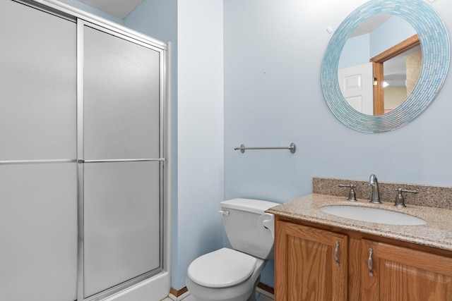 13403 96th Pl N, Maple Grove, MN 55369 - bathroom featuring a shower stall, toilet, and vanity
