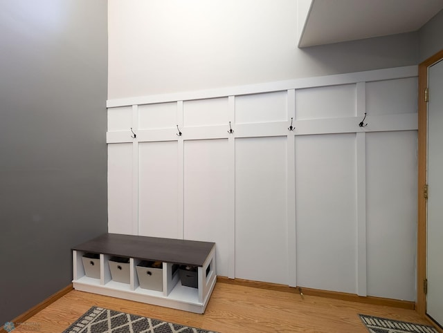 mudroom featuring light wood finished floors