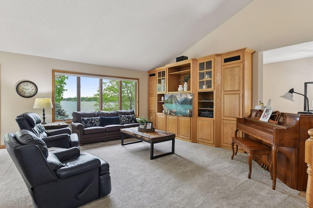 21273 Floral Bay Dr N, Forest Lake, MN 55025 - living room with light carpet and vaulted ceiling