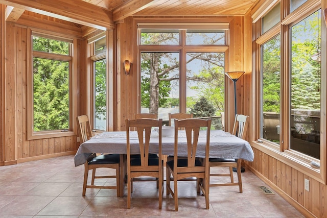 21273 Floral Bay Dr N, Forest Lake, MN 55025 - dining space with wood walls and baseboards