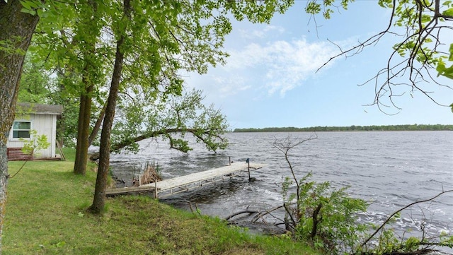 19157 181st Ave, Long Prairie, MN 56347 - dock featuring a water view and a lawn