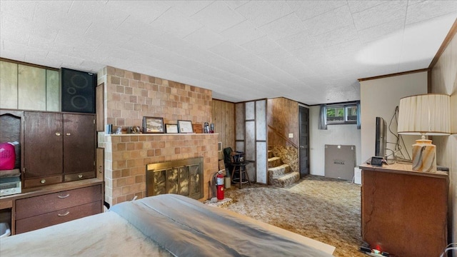 19157 181st Ave, Long Prairie, MN 56347 - carpeted bedroom with a fireplace