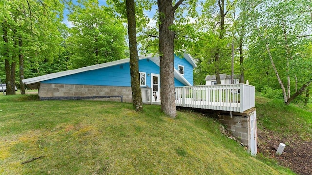 19157 181st Ave, Long Prairie, MN 56347 - view of property exterior featuring a deck and a yard