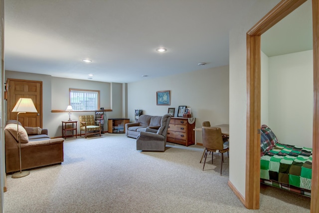 N5024 558th St, Menomonie, WI 54751 - carpeted living area featuring recessed lighting