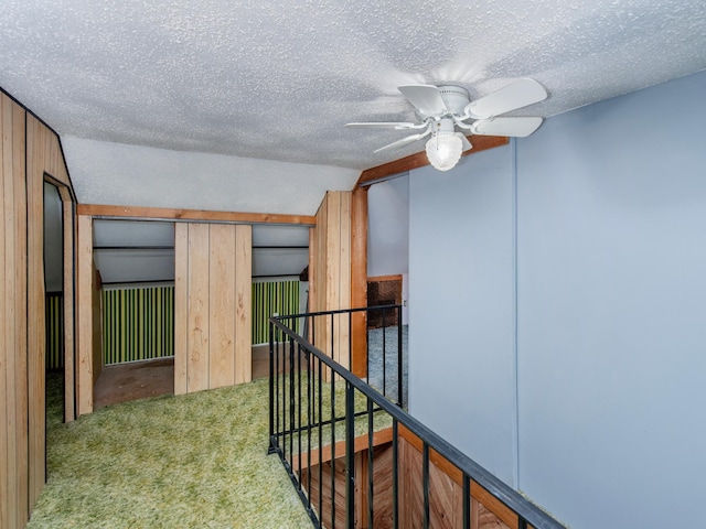 2159 Nortonia Ave, Saint Paul, MN 55119 - hallway with a textured ceiling, carpet floors, and vaulted ceiling