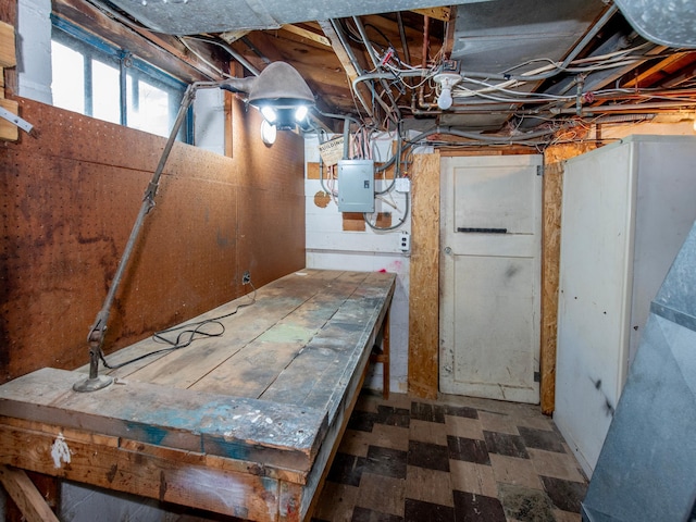 2159 Nortonia Ave, Saint Paul, MN 55119 - below grade area with electric panel and tile patterned floors