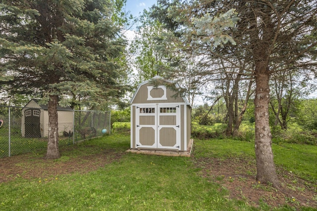 view of shed