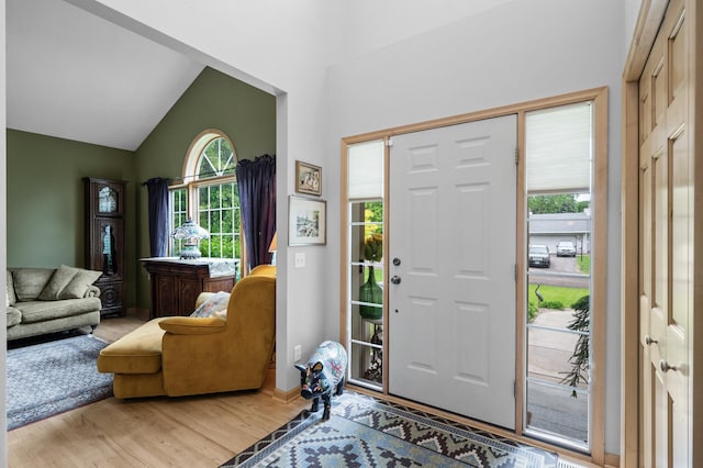 1665 3rd St SW, New Brighton, MN 55112 - entrance foyer with wood finished floors, high vaulted ceiling, and baseboards
