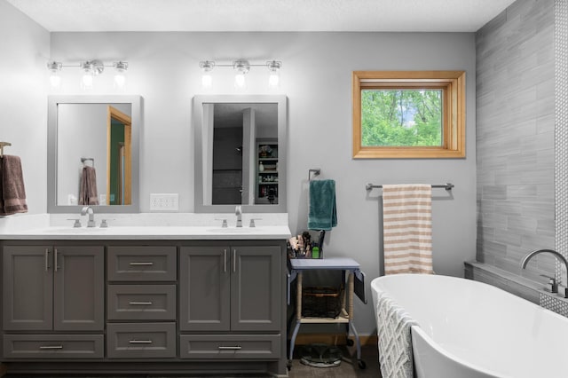 1665 3rd St SW, New Brighton, MN 55112 - full bathroom featuring double vanity and a freestanding tub