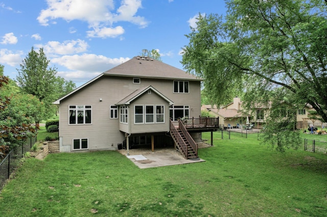 1665 3rd St SW, New Brighton, MN 55112 - back of property with stairway, a patio area, and a deck