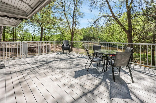 23873 Arcade Loop, Crow Wing Lake Twp, MN 56464 - deck with outdoor dining area