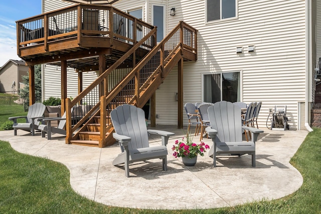 2940 Tiflawn Ct, Shakopee, MN 55379 - view of patio featuring a wooden deck, fence, and stairway