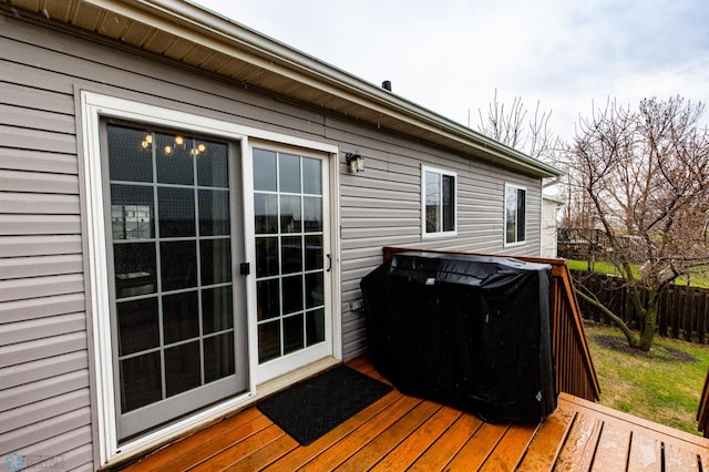 wooden deck with fence