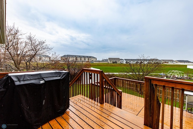 deck with a yard