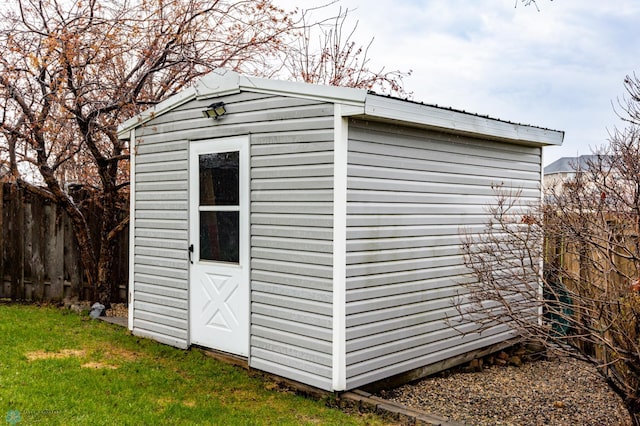view of shed
