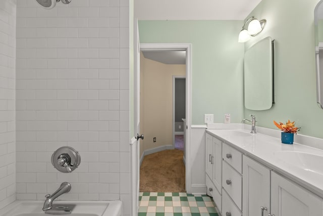 4236 Salem Ave, Saint Louis Park, MN 55416 - full bath with double vanity, shower / washtub combination, and baseboards