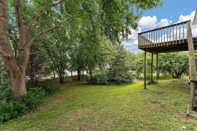 9013 91st St S, Cottage Grove, MN 55016 - view of grassy yard with a deck