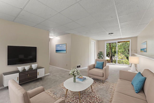9013 91st St S, Cottage Grove, MN 55016 - living room with carpet flooring and a paneled ceiling