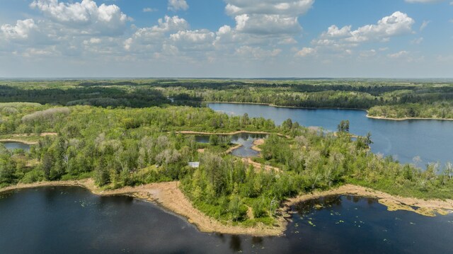 16504 280th St, Park Rapids, MN 56470 - aerial overview of property's location with a heavily wooded area and a nearby body of water