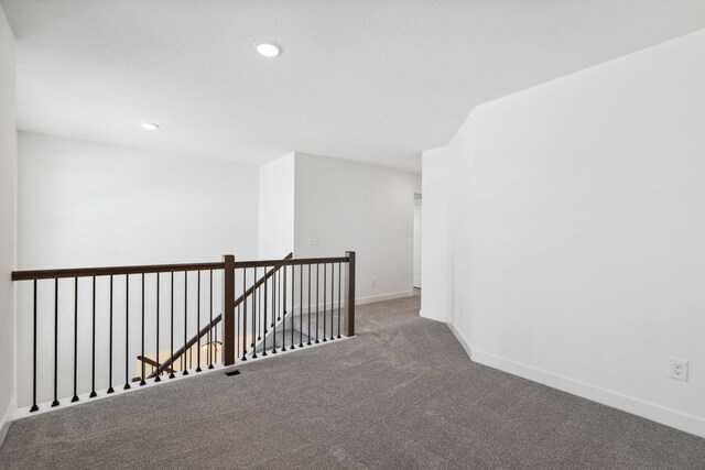 11781 34th St N, Lake Elmo, MN 55042 - hall featuring an upstairs landing, carpet floors, baseboards, and recessed lighting