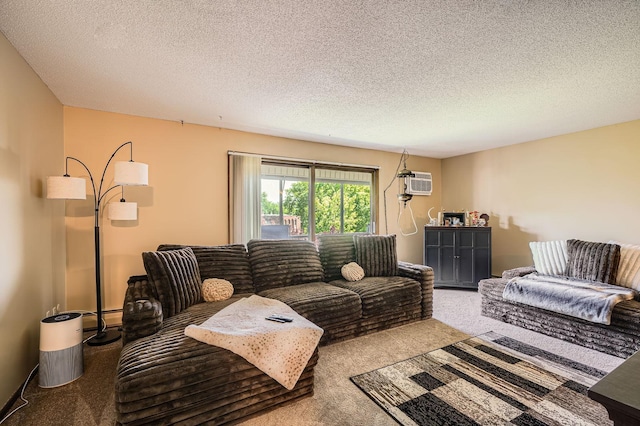 255 Westview Dr Unit 305, West Saint Paul, MN 55118 - living area featuring carpet, a textured ceiling, and an AC wall unit