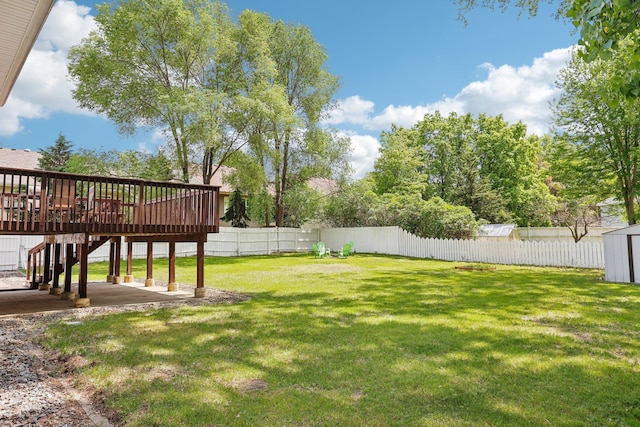1650 132nd Ave NW, Coon Rapids, MN 55448 - view of yard with a wooden deck, a patio area, and stairway