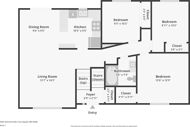 1650 132nd Ave NW, Coon Rapids, MN 55448 - room layout