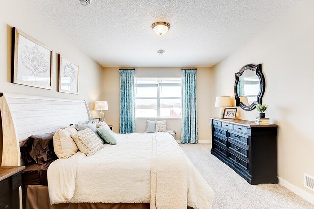 23683 Ashbury Dr, Rogers, MN 55374 - bedroom with light carpet, baseboards, and a textured ceiling