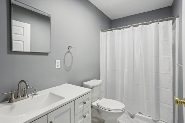 18378 Grasshopper Dr, Lakeville, MN 55044 - bathroom with toilet, vanity, and a shower with curtain
