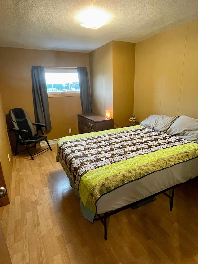 729 10th St E, Wabasha, MN 55981 - bedroom featuring a textured ceiling and light wood-style floors