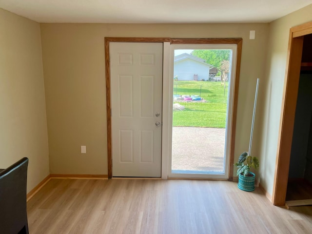 729 10th St E, Wabasha, MN 55981 - foyer featuring light wood-style floors and baseboards