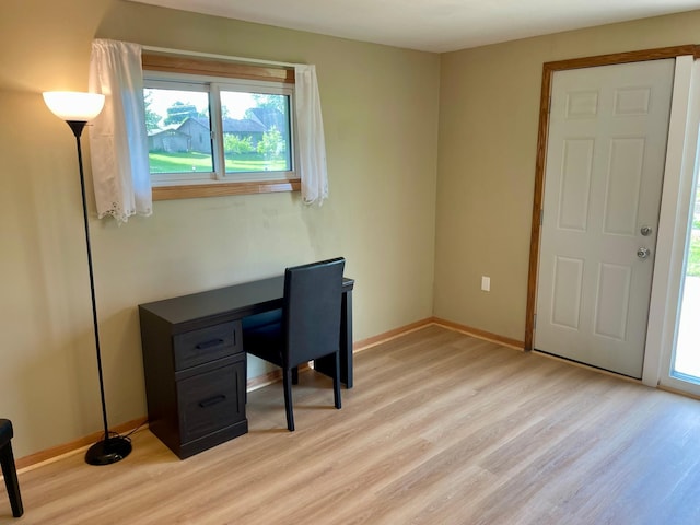 729 10th St E, Wabasha, MN 55981 - unfurnished office featuring light wood-style flooring, healthy amount of natural light, and baseboards