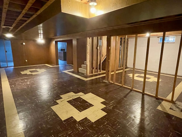 729 10th St E, Wabasha, MN 55981 - basement featuring tile patterned floors and stairway