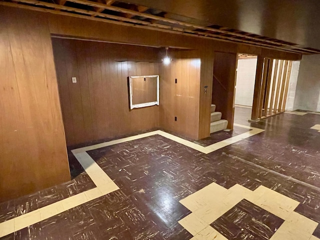 729 10th St E, Wabasha, MN 55981 - finished below grade area with wooden walls and stairs