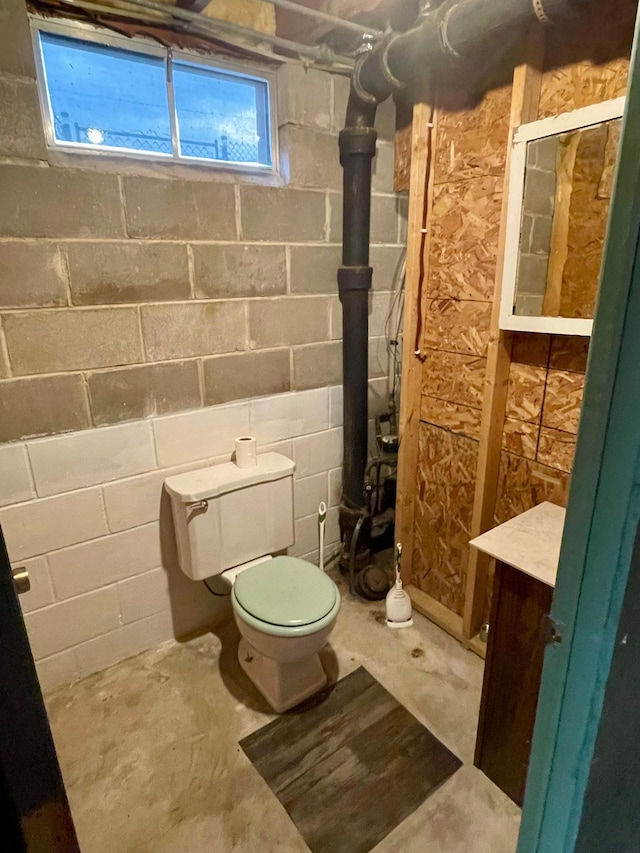 729 10th St E, Wabasha, MN 55981 - bathroom featuring toilet, concrete floors, and vanity