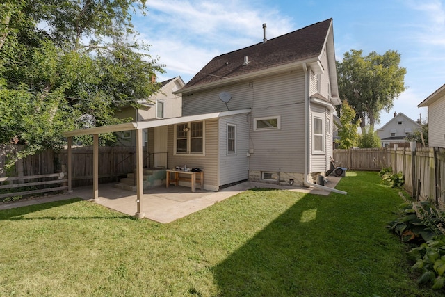 back of property with a patio area