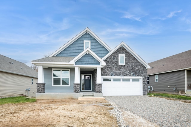 11405 Fieldstone Dr, Rogers, MN 55311 - craftsman inspired home with stone siding, a garage, and driveway