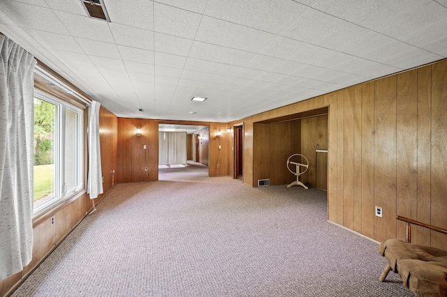 1213 Highview Dr, New Brighton, MN 55112 - carpeted empty room with plenty of natural light and wooden walls