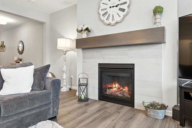 8857 152nd Ln NW, Ramsey, MN 55303 - living room featuring wood finished floors and a tile fireplace