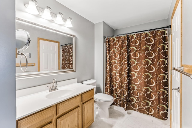 10938 181st Ln NW, Elk River, MN 55330 - bathroom with vanity, toilet, and a shower with shower curtain