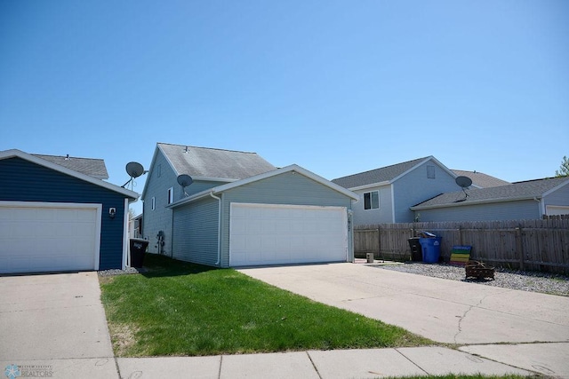 single story home with a garage