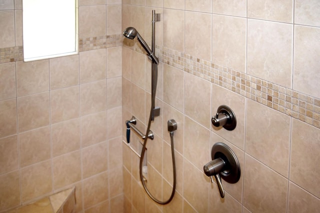 bathroom view of a tile shower