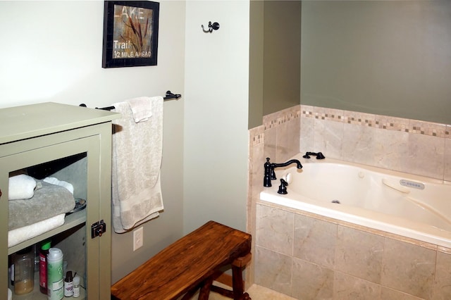 full bathroom featuring a garden tub