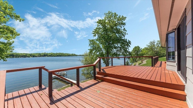 1219 Latoka Dr SW, Alexandria, MN 56308 - wooden deck with a water view