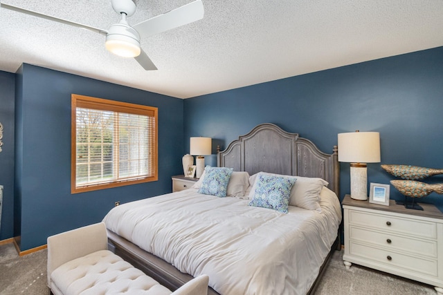 8766 Benson Way Unit 84, Inver Grove Heights, MN 55076 - carpeted bedroom featuring ceiling fan, a textured ceiling, and baseboards