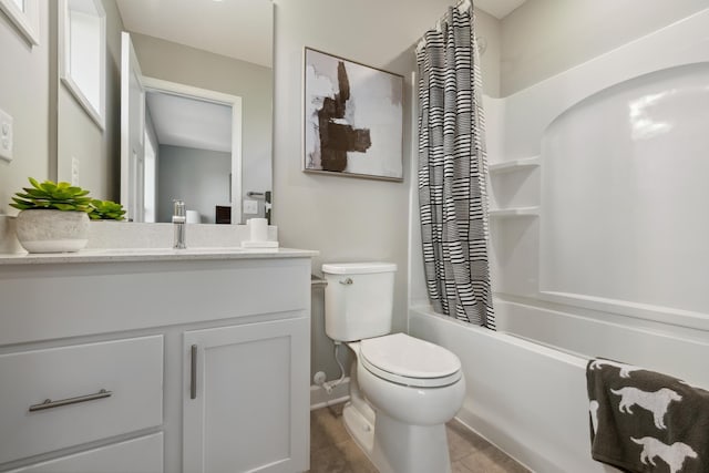 1684 Upper 143rd St E, Rosemount, MN 55068 - bathroom with toilet, vanity, shower / bath combination with curtain, and tile patterned floors