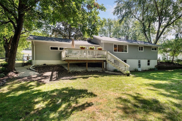 5240 Birch Rd, Minnetonka, MN 55345 - back of house featuring a wooden deck and stairs