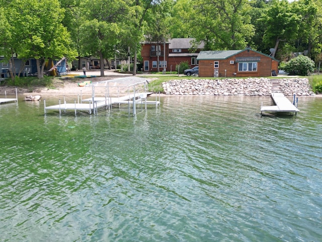 39887 195th St, Clitherall Twp, MN 56524 - dock with a water view and boat lift