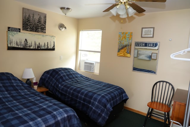 39887 195th St, Clitherall Twp, MN 56524 - bedroom with cooling unit and ceiling fan