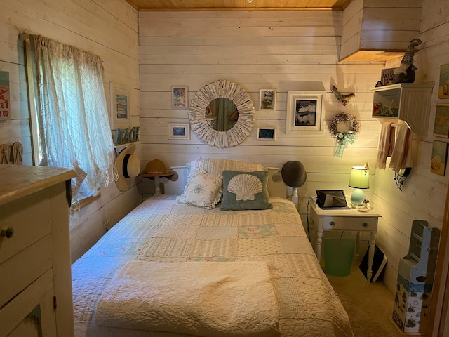 23979 Navajo Trl, Henning, MN 56551 - carpeted bedroom with wooden walls